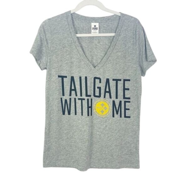 PINK | Pittsburgh Steelers tee, "Tailgate With Me", Large, Cotton/Poly - Picture 1 of 7